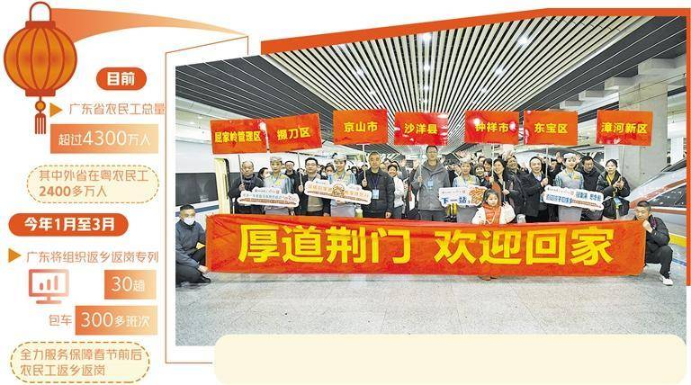 广东“南粤春暖”行动：保障农民工返乡返岗与就业