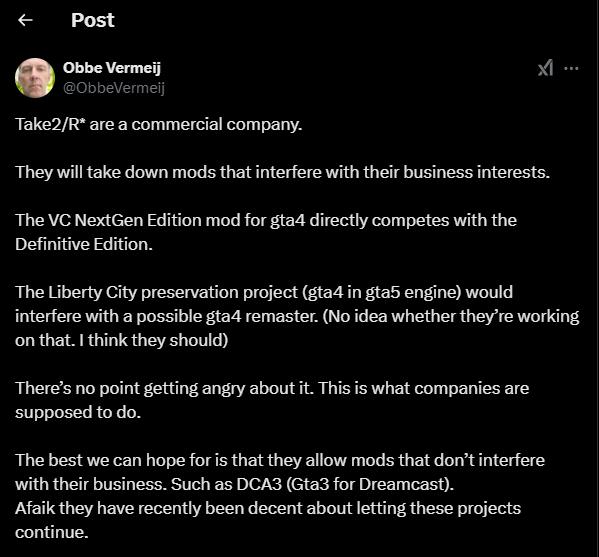 R星前开发者谈“三男一狗”MOD下架：商业利益使然