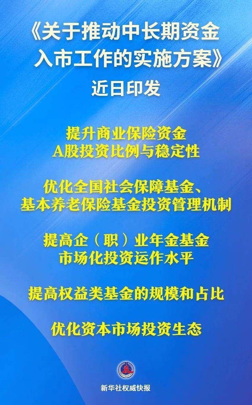 重磅！多部门联合印发中长期资金入市方案，聚焦！多部门推动中长期资金入市工作实施方案