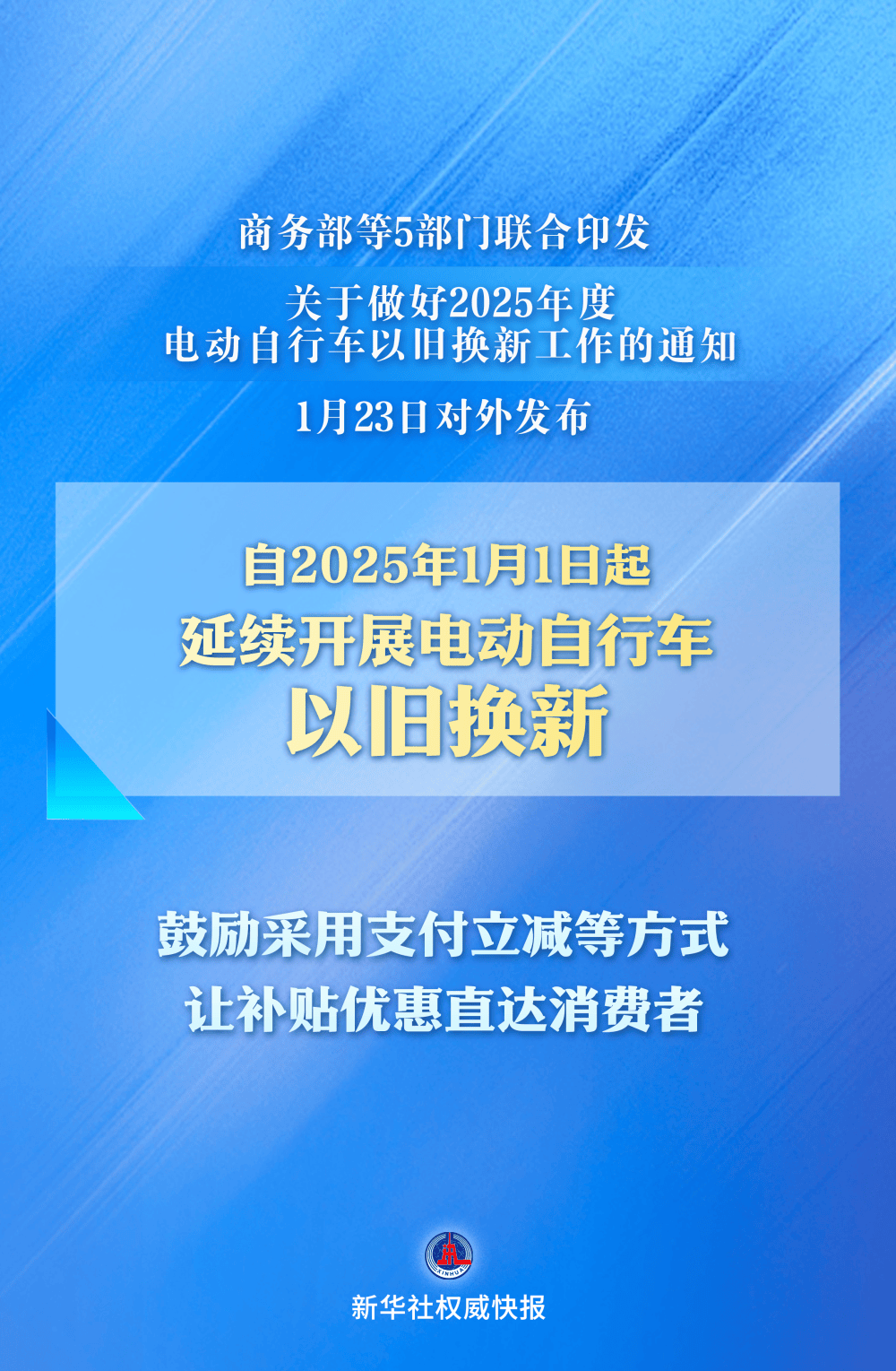 2025电动自行车以旧换新：商务部等部门通知背后的福利