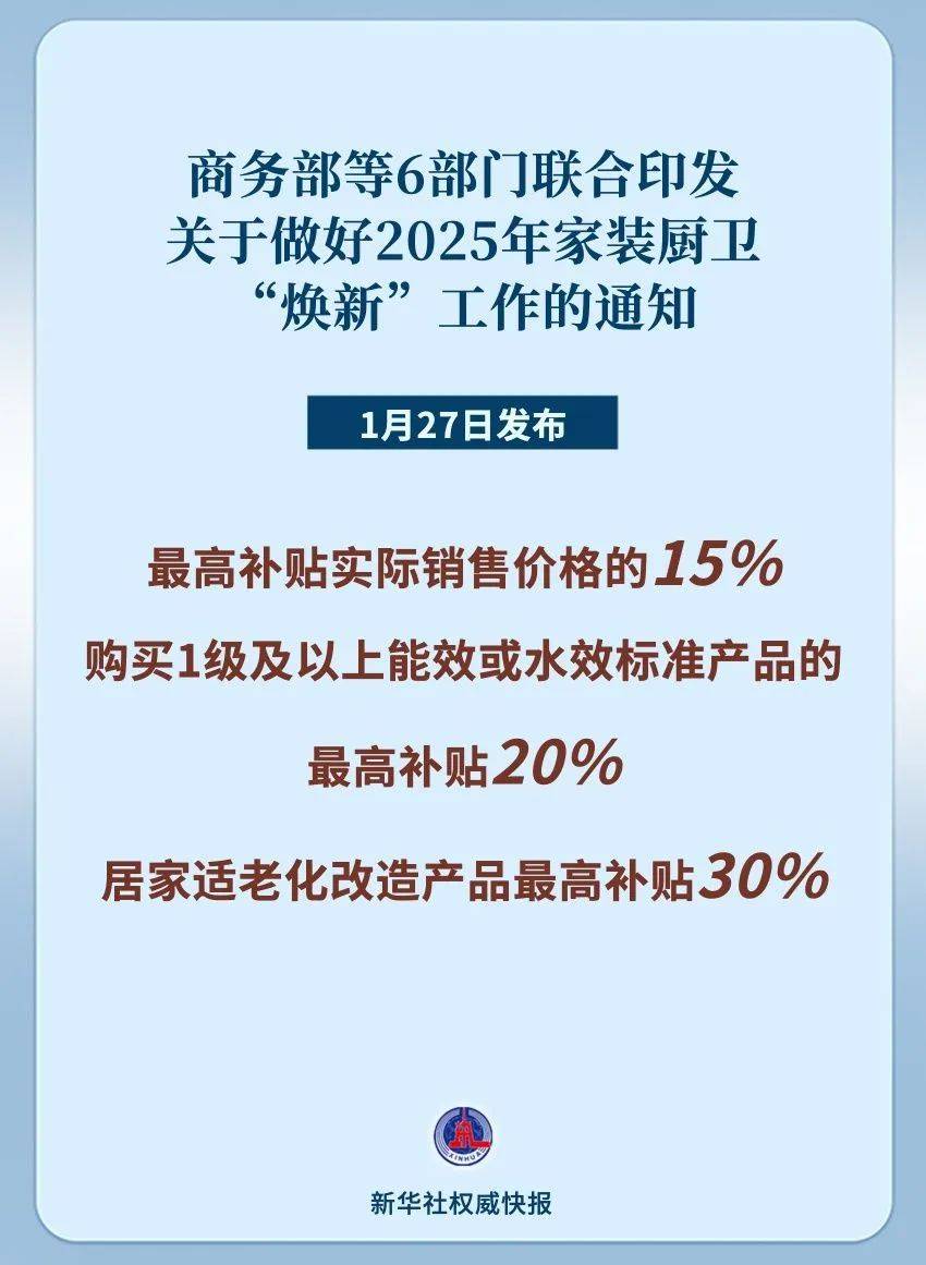 家装厨卫“焕新”补贴：政策导向与消费潜力 2025年家装厨卫“焕新”补贴政策全解读