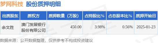梦网科技股东质押股份：450万股被质押，聚焦梦网科技：股东质押450万股背后的故事