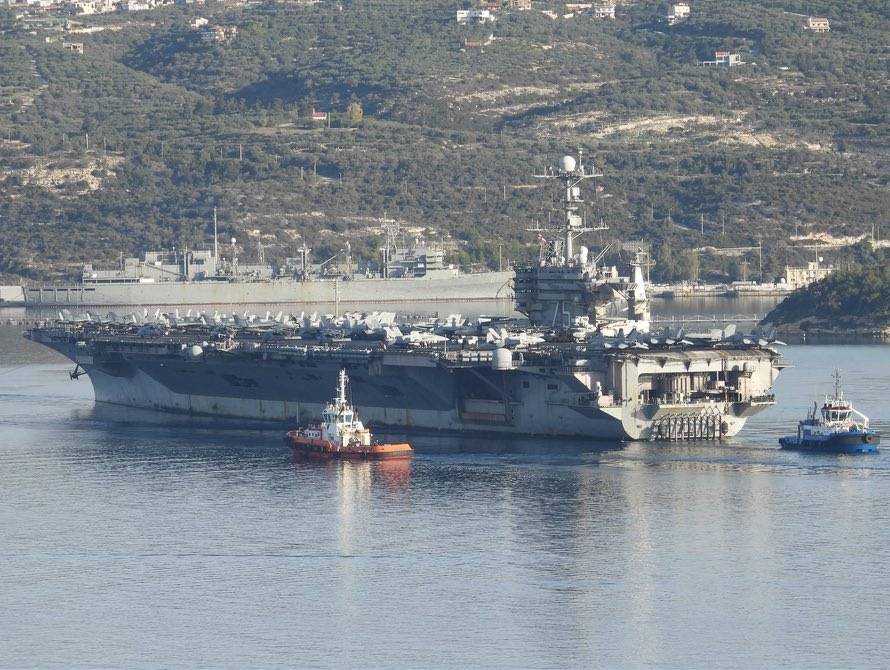美国“杜鲁门”号航母应急抢修后重返地中海
