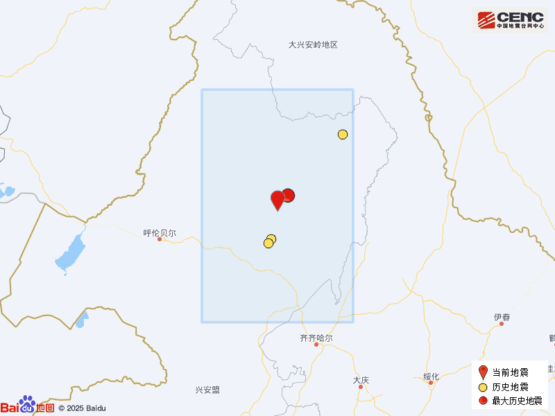3.2级地震袭击内蒙古呼伦贝尔鄂伦春旗