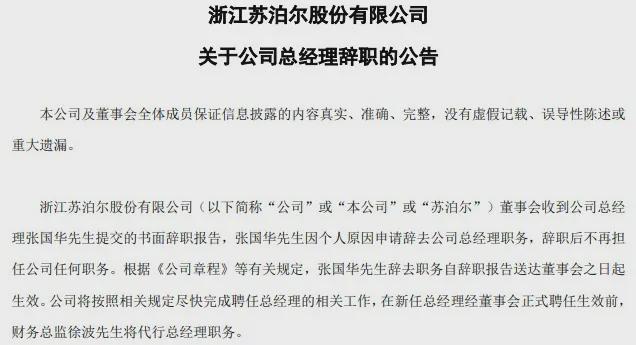 苏泊尔总经理提前离任：背后的业绩压力与新挑战，苏泊尔：张国华离任，企业面临内销、外销与高管更替多重挑战