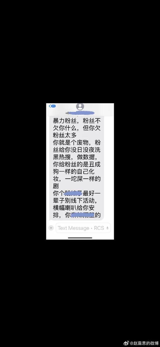 赵露思曝光辱骂短信，呼吁尊重个性与创作