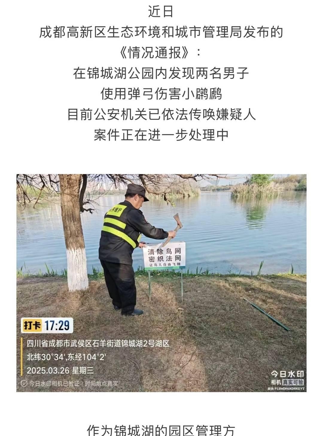 从锦城湖打鸟案看四川禁猎期和禁猎区划分乱象