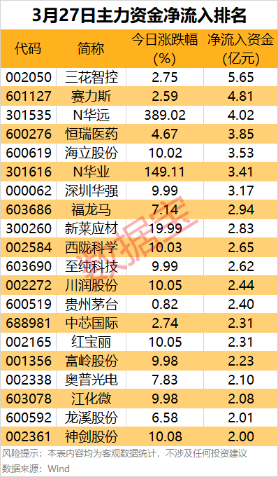 今日主力资金流向大揭秘，哪些行业与个股成焦点？，主力资金尾盘异动，这些股票值得关注！