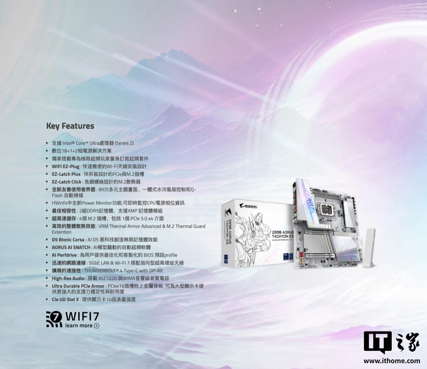 Z890 AORUS TACHYON ICE白色主板：技术与设计的融合