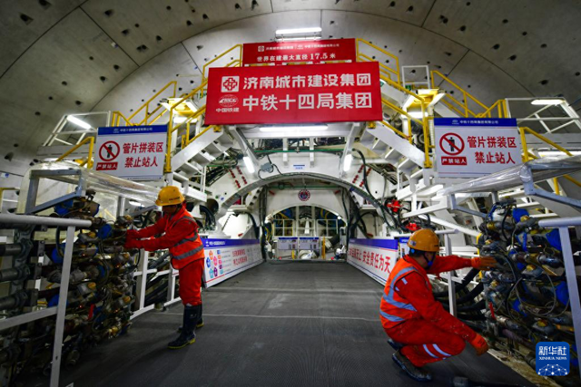 聚焦济南黄岗路穿黄隧道：黄河水域段施工进行时，3月4日：济南黄岗路穿黄隧道施工见闻