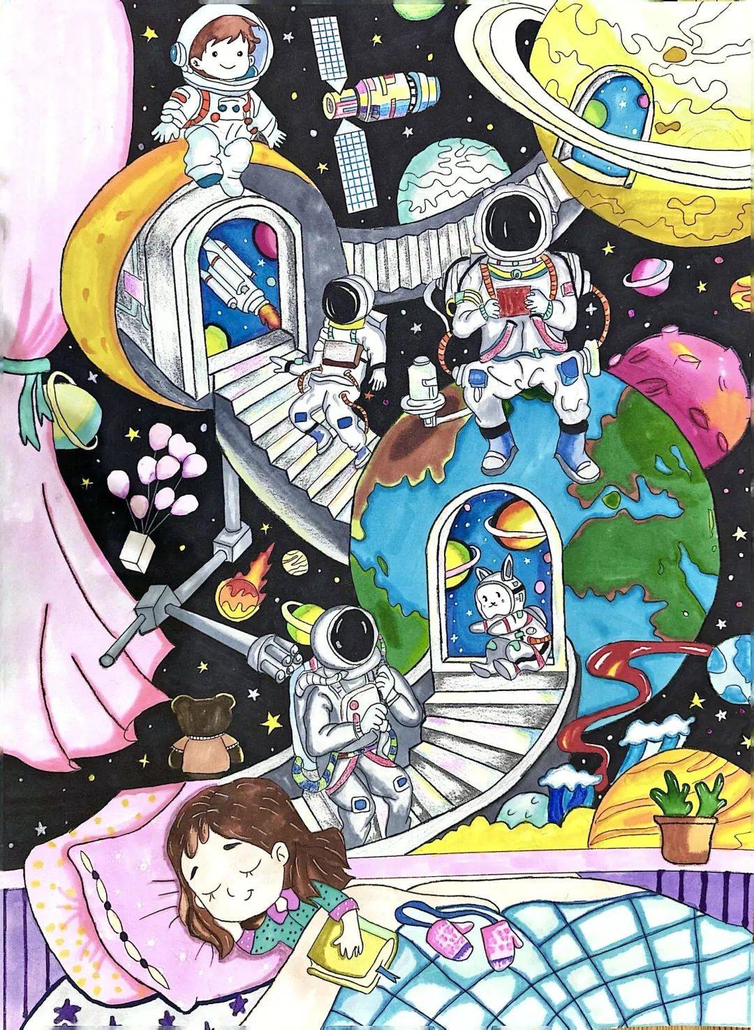 大兴青少年科幻画，绘就科技与艺术的梦幻蓝图，大兴科幻画大赛：少年以画为翼，翱翔科技未来