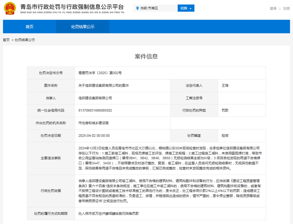 信邦建设集团频触红线，诚信经营之路在何方？，信邦建设集团：行政处罚与军队采购禁令下的困局